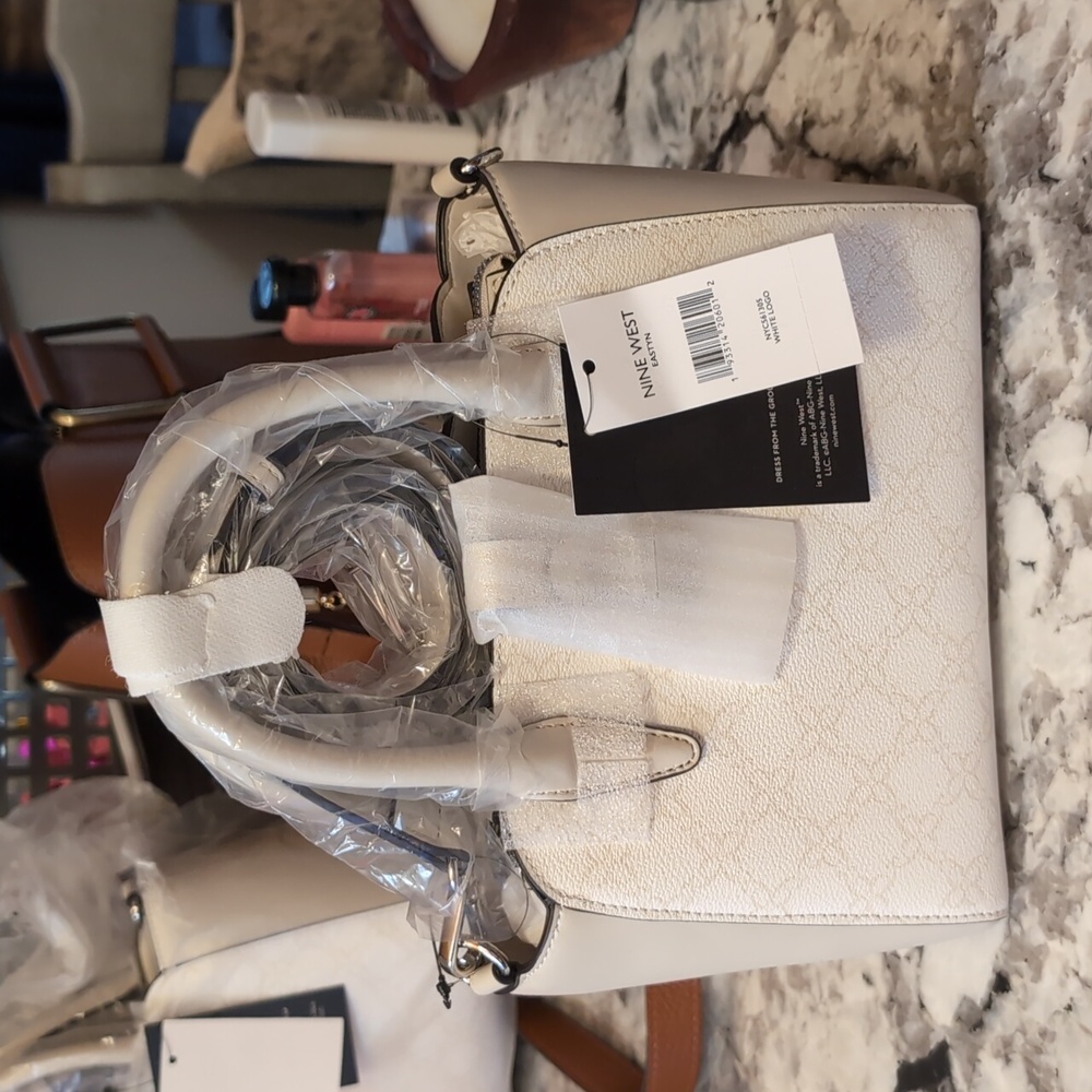 Nine West White and Black Satchel - Picture 2 of 9